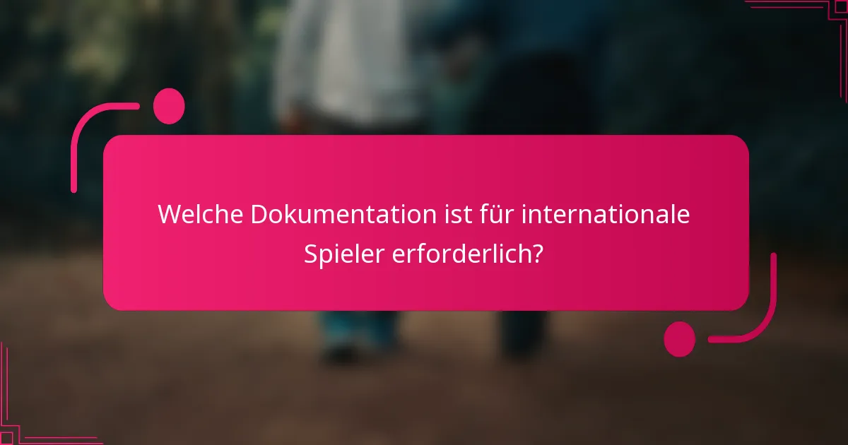 Welche Dokumentation ist für internationale Spieler erforderlich?