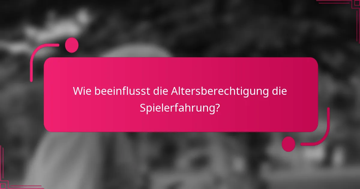 Wie beeinflusst die Altersberechtigung die Spielerfahrung?